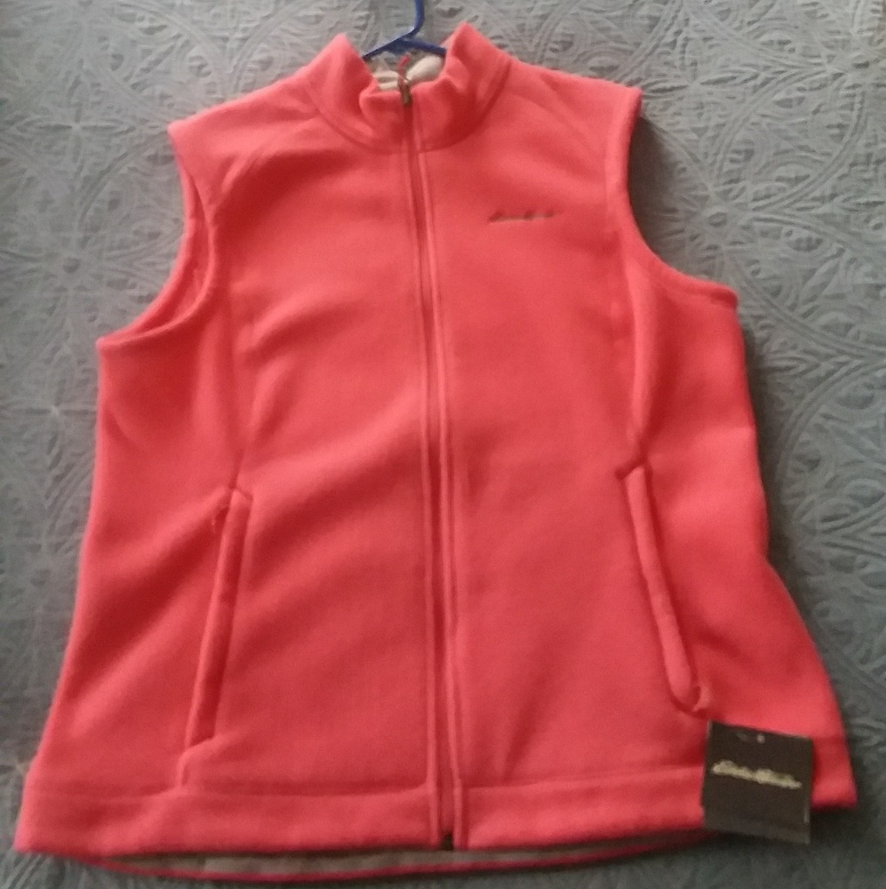 NEW Coral Eddie Bauer fleece vest XL
